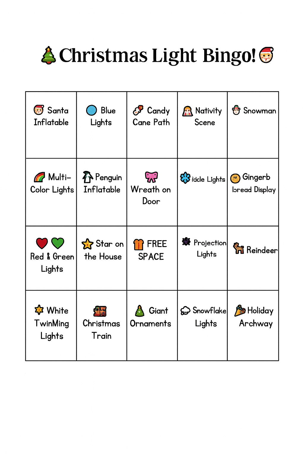 The Pretty Truth — Christmas Light Bingo